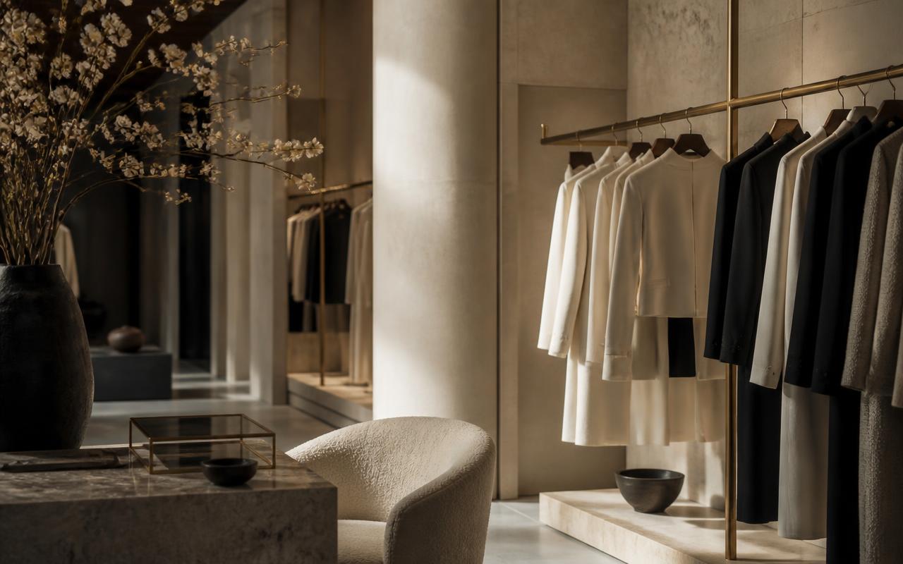 Refined fashion boutique interior